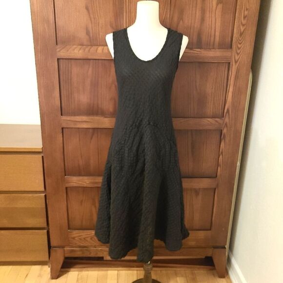 Luna Luz Tank Dress Black Linen Blend Size Small - Picture 2 of 9